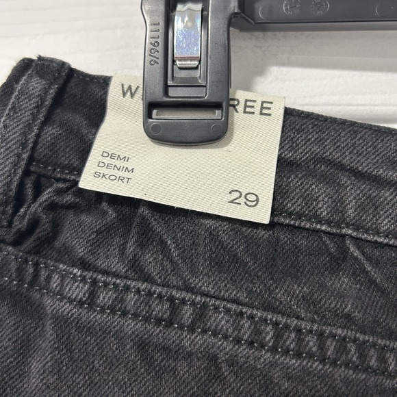 Free People We The Free Demi Denim Mini Skort Size 29 Black Denim Pockets NWT$78 - Picture 7 of 12